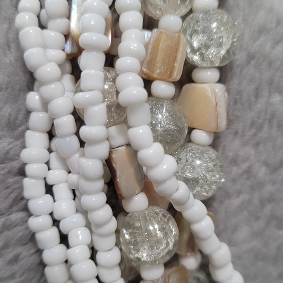 🔥White glass beaded necklace - Picture 3 of 8